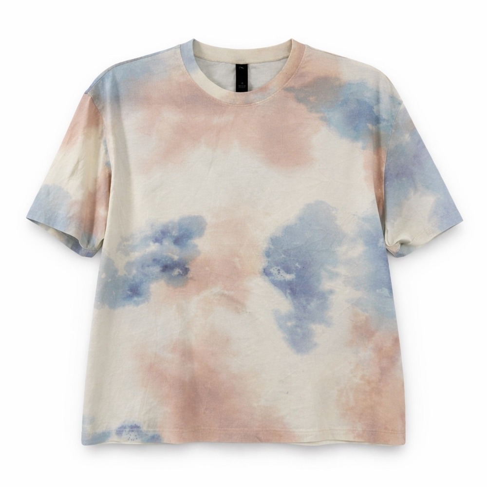 AG Adriano Goldschmied Tie Dye Cloud Print Short Sleeve Shirt Casual Top Size S